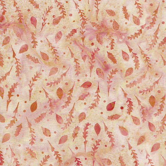 Wondrous - Sprigs and Leaves-Salmon by Island Batik