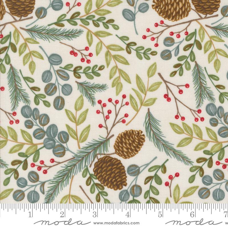 Winter Friends - Woodland Greenery Landscape and Nature Leaves Pine Cones Snowy White