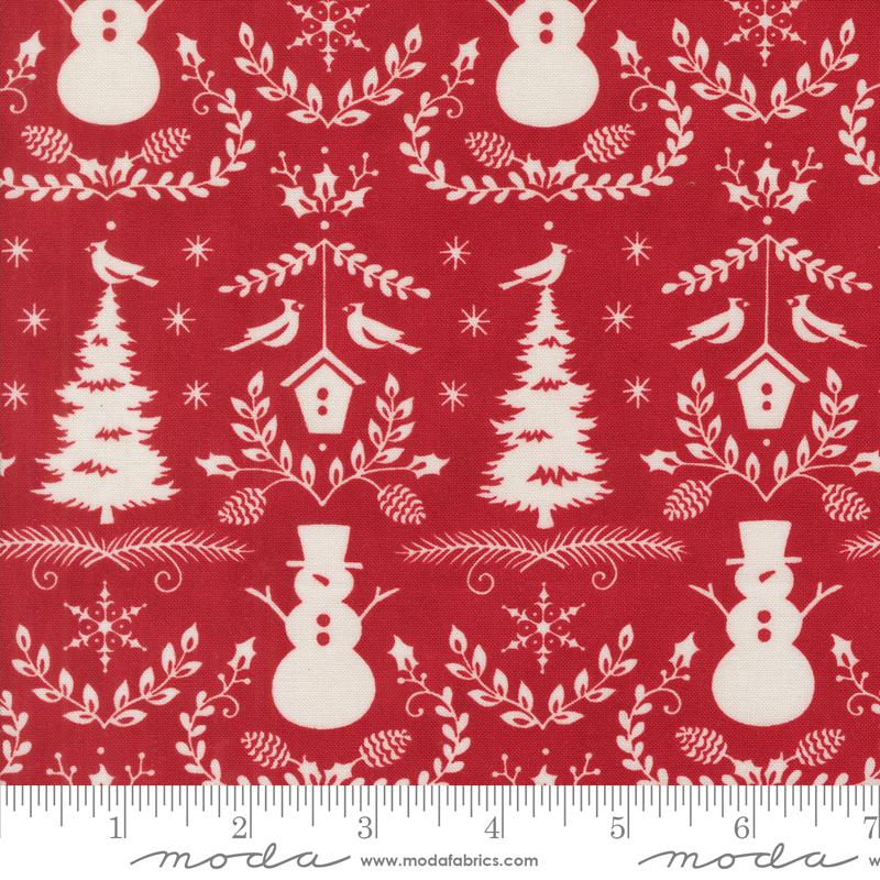 Winter Friends - Winter Damask Berry Red