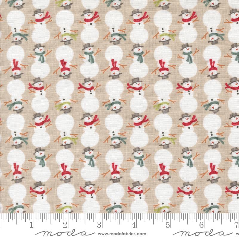 Winter Friends - Stacked Snowmen Novelty Stripe Snowman Winter Fog