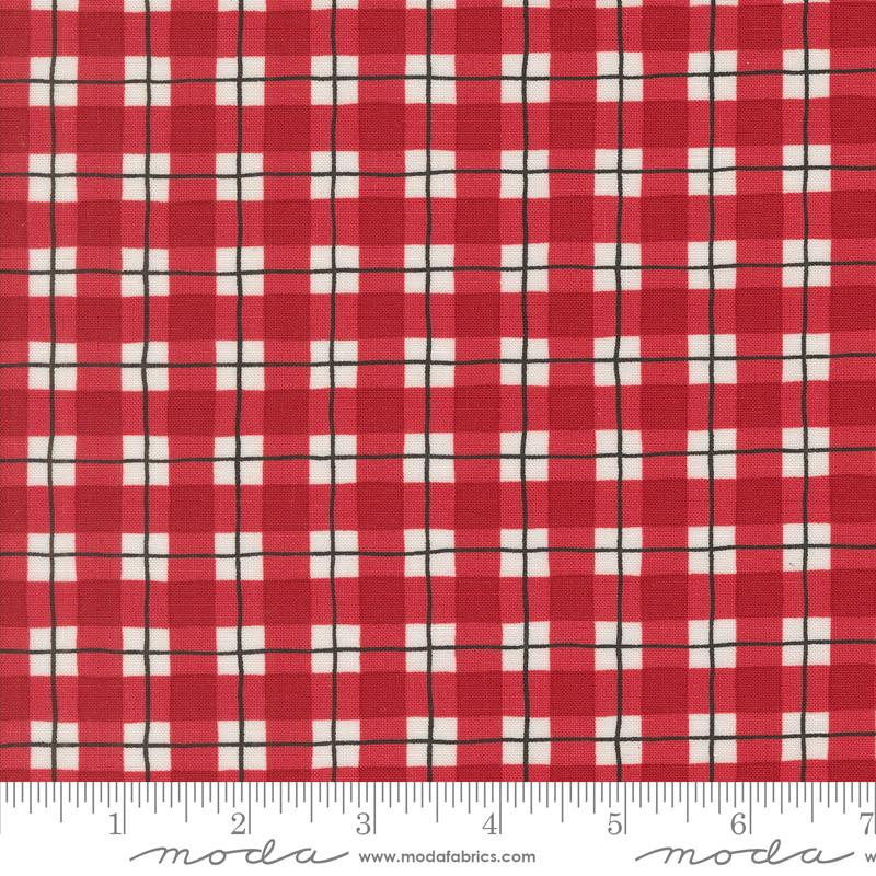 Winter Friends - Winter Plaid Checks and Plaids Berry Red