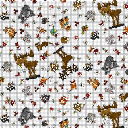S'More Fun Gray Critters Tossed Allover