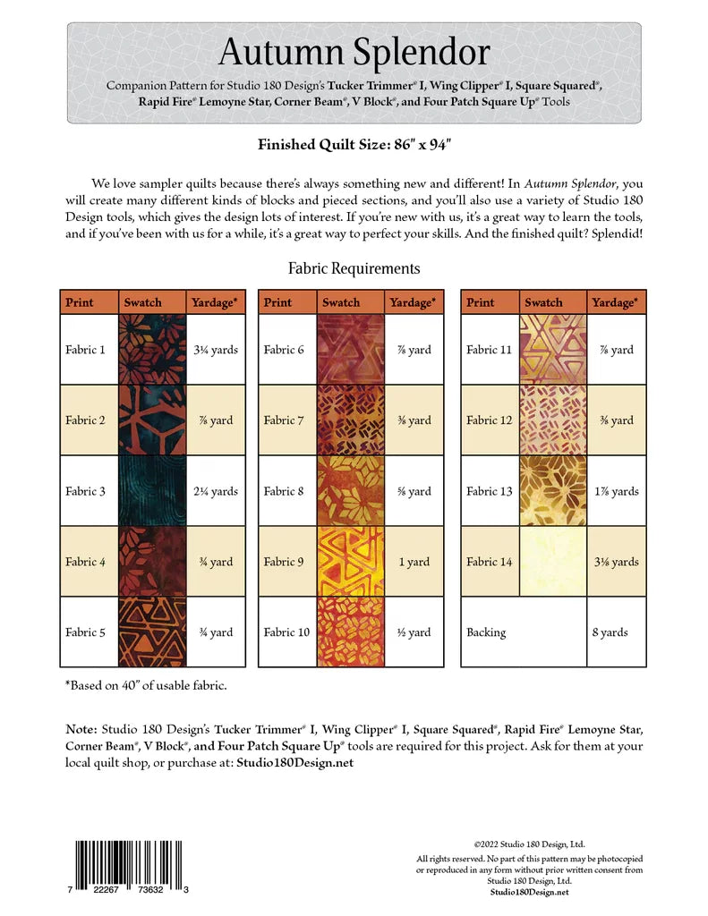 Autumn Splendor Block of the Month Pattern