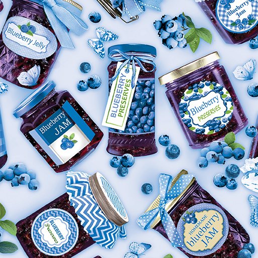 Blueberry Hill - Blueberry Jamboree Sky Blue