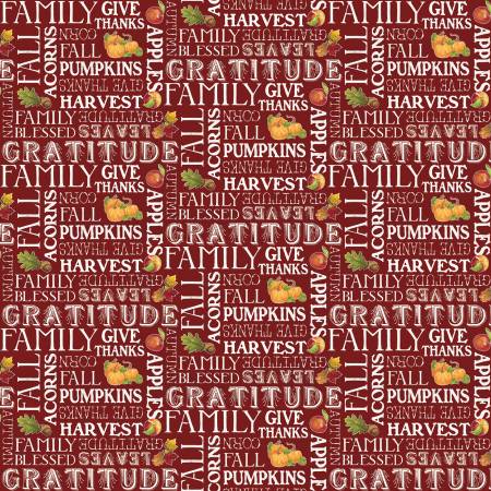 Monthly Placemats November Text Barn red