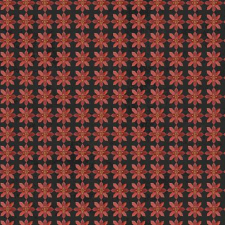 Kringle Poinsettias Charcoal C13443 Riley Blake