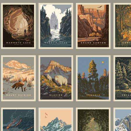 National Parks - Postcards Gray