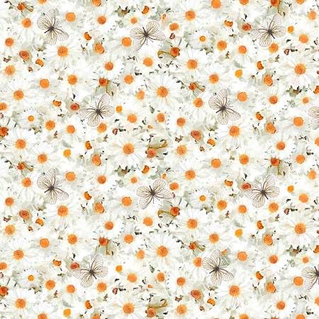 Row By Row 2023 - White Daisys And Butterflies