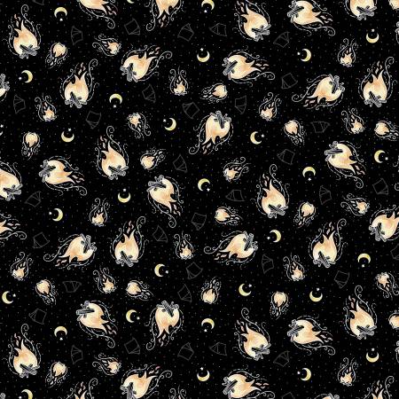 Light Up My World - Black by the light of the fire Glow in the Dark by Michael Miller