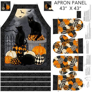 Hallow's Eve - Apron & Oven Mitt. (Black Multi)