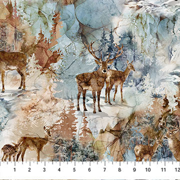 Highland View - Deer White Multi