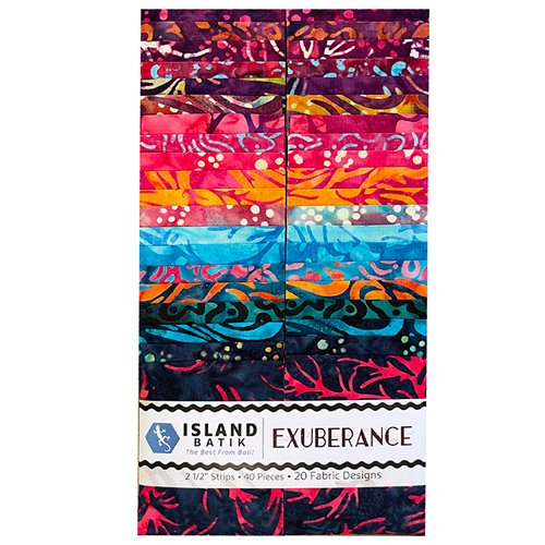 Exuberance Strip Pack - 2-1/2" Strip Pack - Batik Fabric - Island Batik