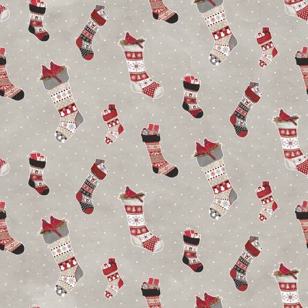 Hello Winter - Flannel Stockings Taupe