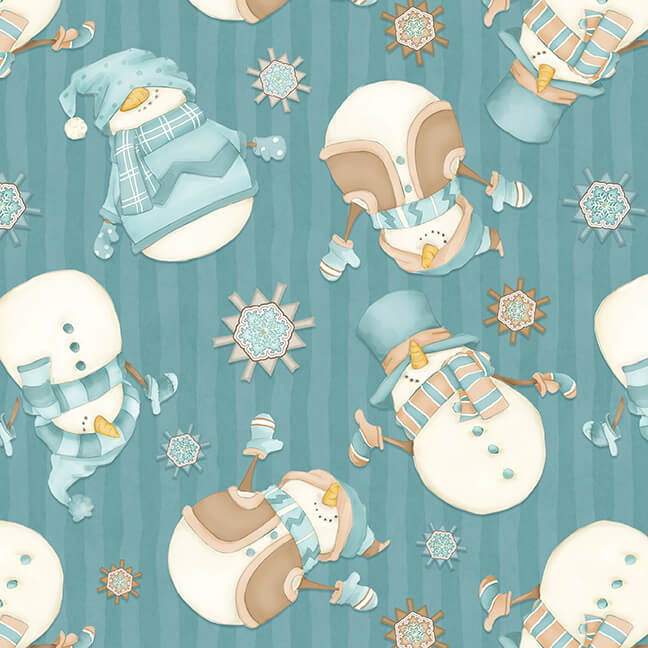Love My Sn'Gnomies Flannel F9644-11 Dk.Aqua