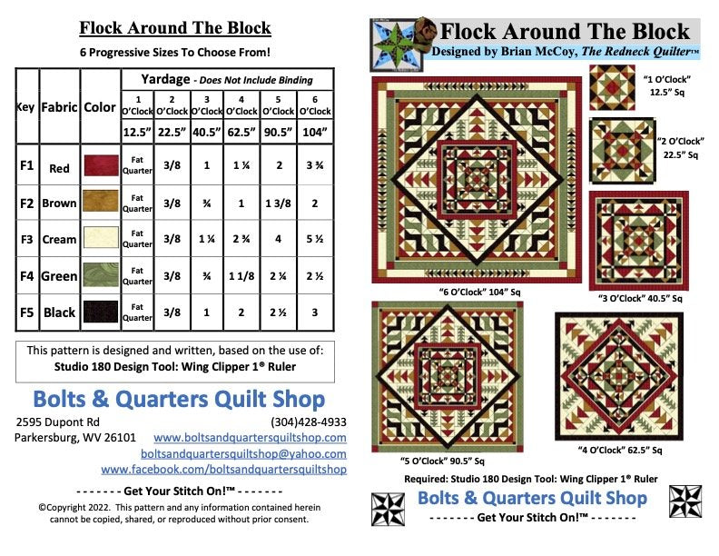 Flock Around The Block Quilt Pattern