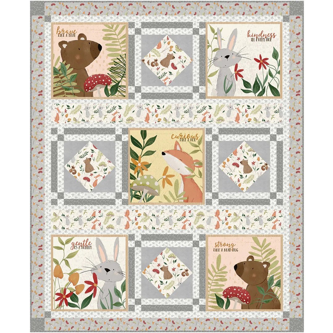 Neutral Forest Family Quilt Kit