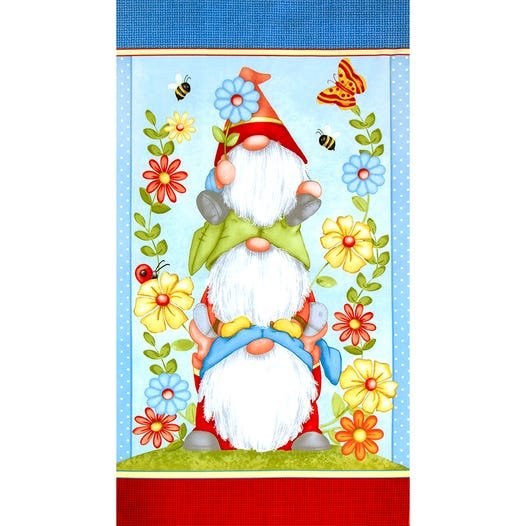 Gnome is Where Your Garden Grows by Henry Glass Fabrics