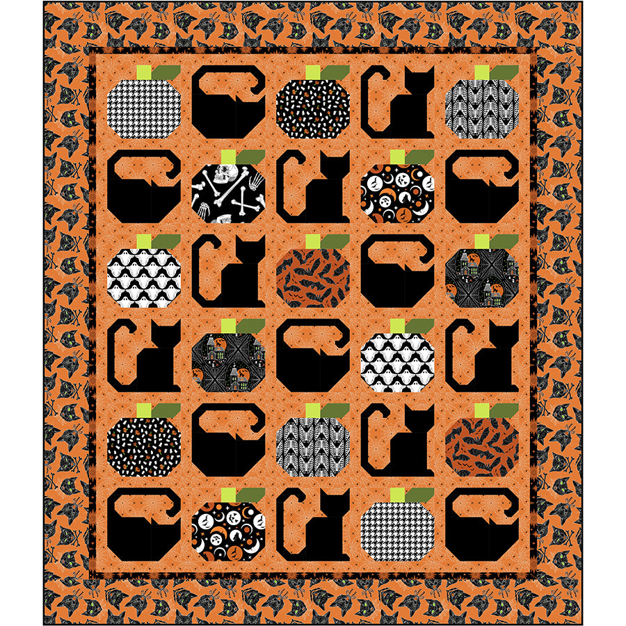 Scaredy Cat - Halloween Cat Quilt Kit