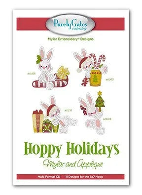 Mylar Hoppy Holidays Machine Embroidery CD and Applique