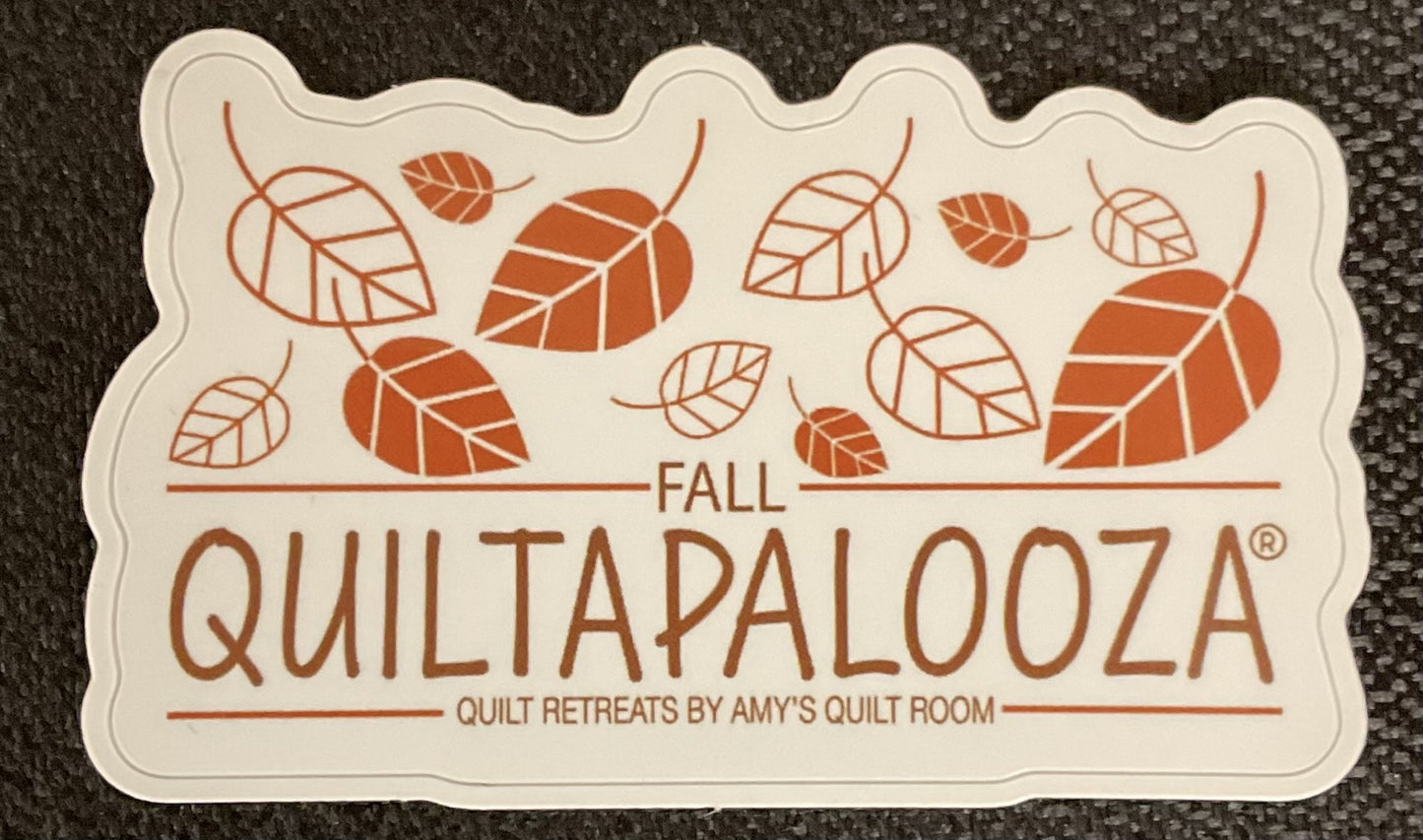 Fall Quiltapalooza Leaves Logo Sticker