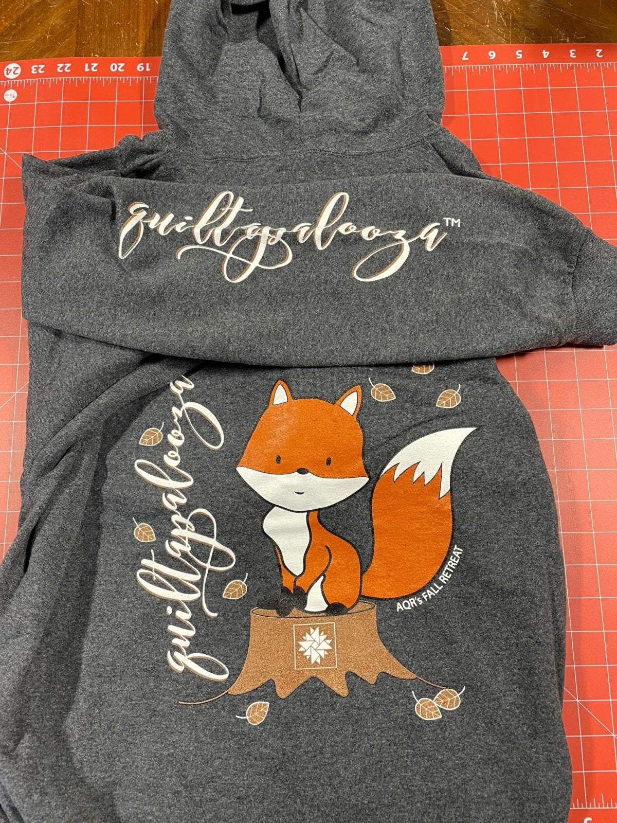 Fall Quiltapalooza Zip Up Hoodie - Dark Gray