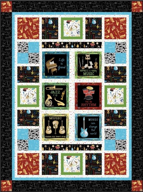 Jam Session Making Music Quilt Kit