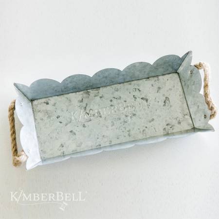 Scalloped Metal Tray 11" x 5" x 2"