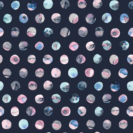 Tranquil Breeze - Navy Ink Dots
