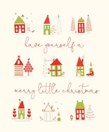 Merry Little Christmas Panel Cream by Riley Blake