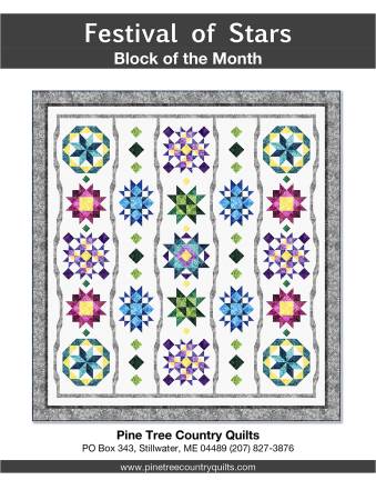 Festival of Stars Block of the Month Pattern (featuring Mystique Fabric Collection)