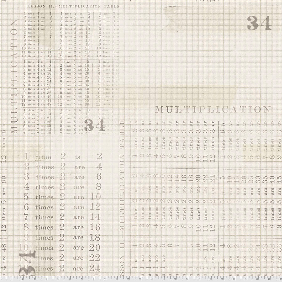 Multiplication Table - Parchment - Eclectic Elements by Tim Holtz