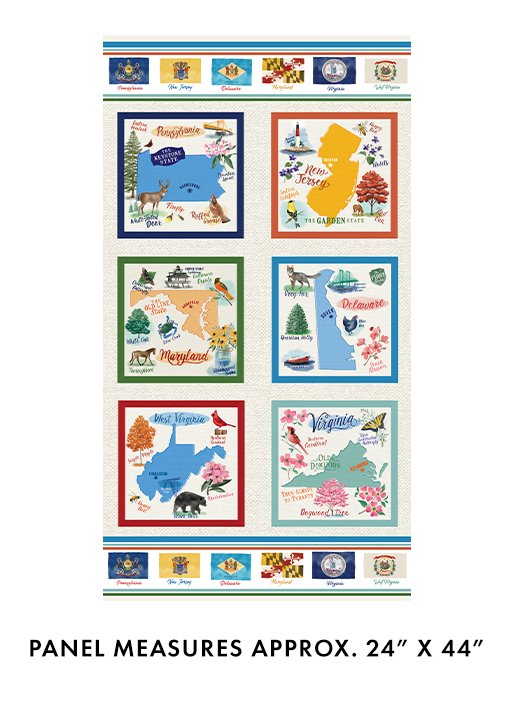 All Mid-Atlantic Shop Hop '24 - Mid-Atlantic Panel Cream (24" x 44")