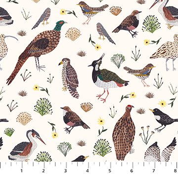 Nature Trail - Cream Birds