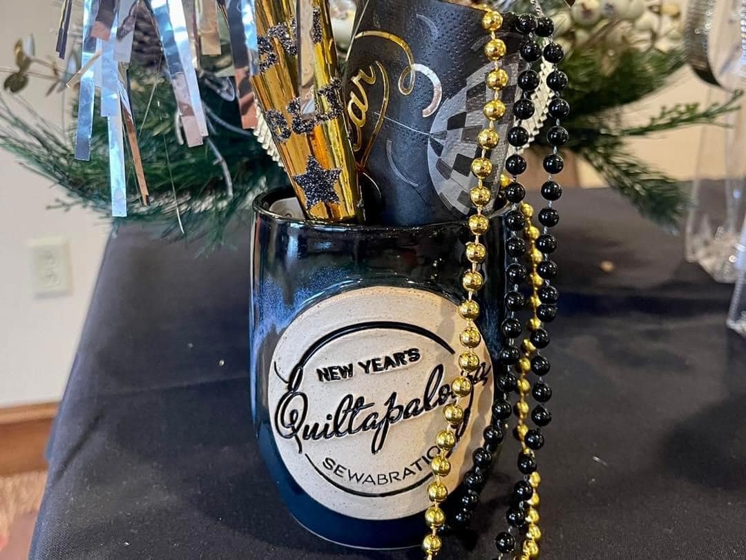 New Year's Quiltapalooza Sewabration Stemless Wine Mug