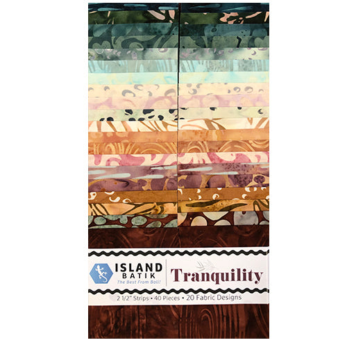 Tranquility 2-1/2" Strip Pack by Island Batik