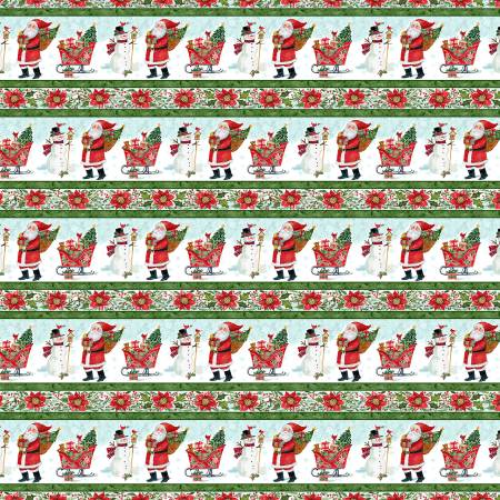 Snowy Greetings - Repeating Stripe Multi