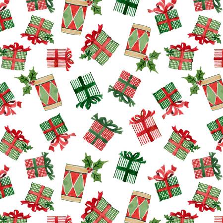 Snowy Greetings - Present Toss White