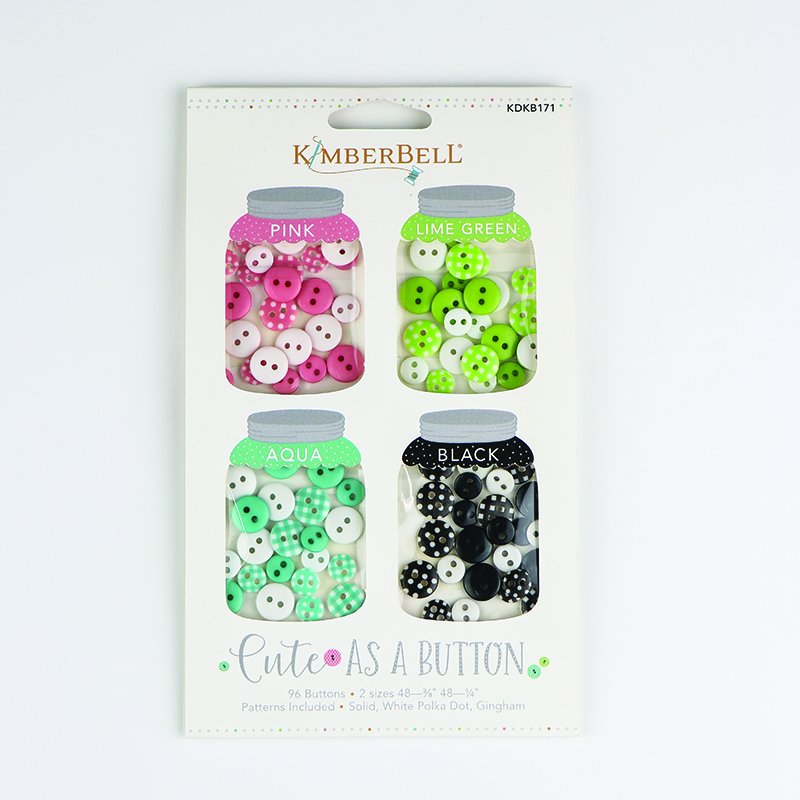 Kimberbell Cute As A Button - Pink, Lime Green, Aqua & Black