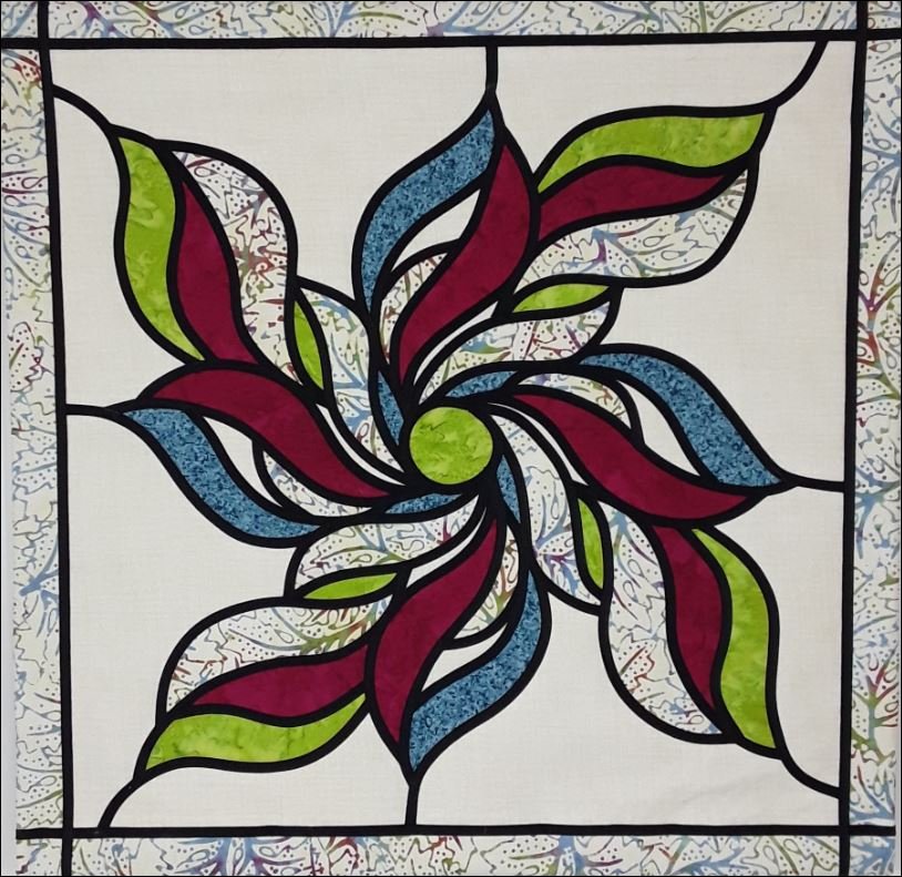 Whirligig Stained Glass Quilt Pattern