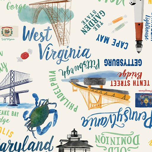 All Mid-Atlantic Shop Hop '24 - Mid-Atlantic Words Cream