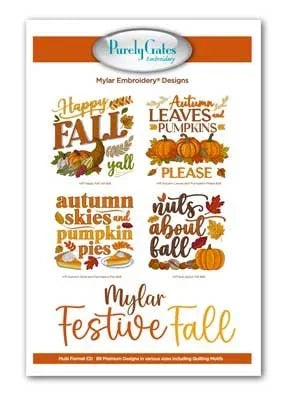 Mylar Festive Fall Machine Embroidery CD
