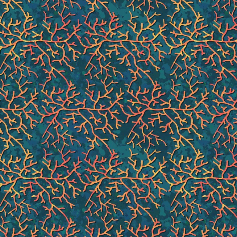 Unnatural World - Fan Coral Dark Teal