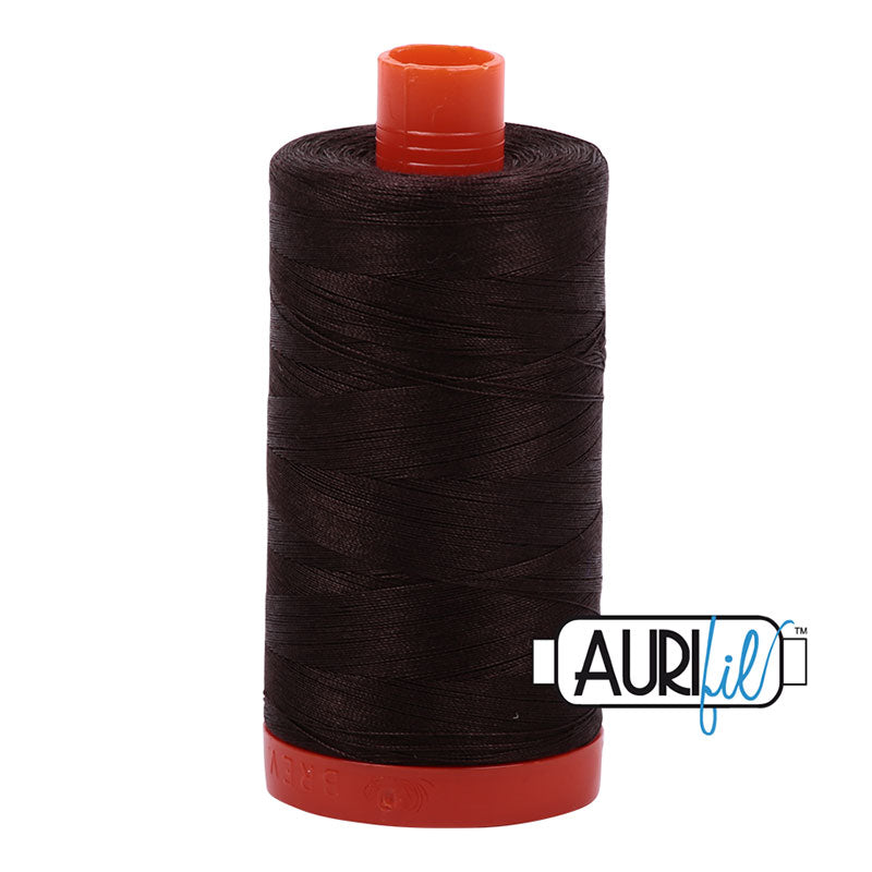 Mako Cotton Thread Solid 50wt 1422yds Very Dark Bark