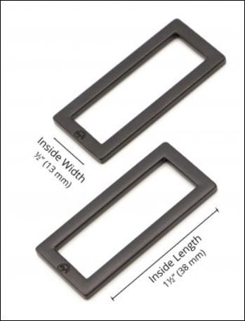 Two - 1.5" Flat Rectangle Rings
