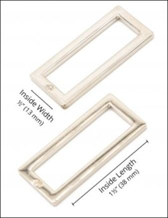 Two - 1.5" Flat Rectangle Rings