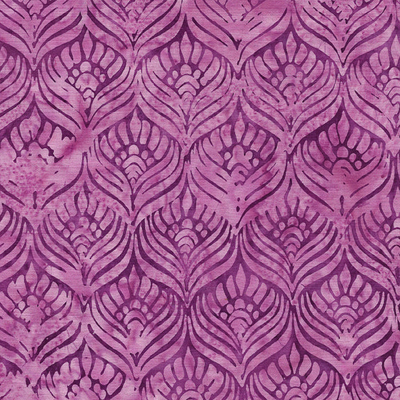 Feathers-Amethyst - William's Garden by Island Batik