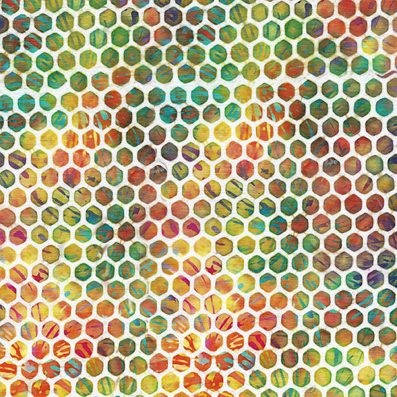 Honeycomb-Multi Red Green Purple Tourmaline 112201820 Island Batik