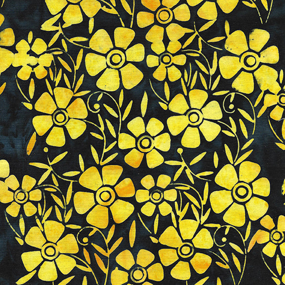 Beehive Buzz Flower-Black 112203795 / Island Batik