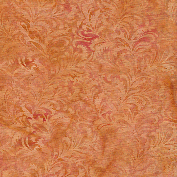 Flourish Vertical Vine-Orange Marmalade 112209256 / Island Batik