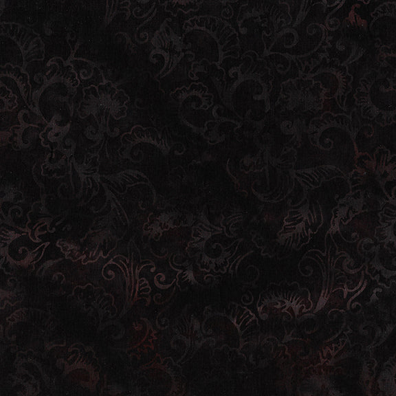 Flourish  Floral Leaves-Brown Sable112212096 / Island Batik
